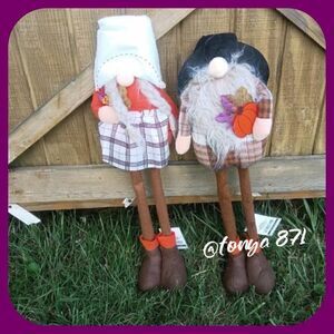 🦋 New Harvest 24” Tall Old Woman and Man Gnomes, Set of 2